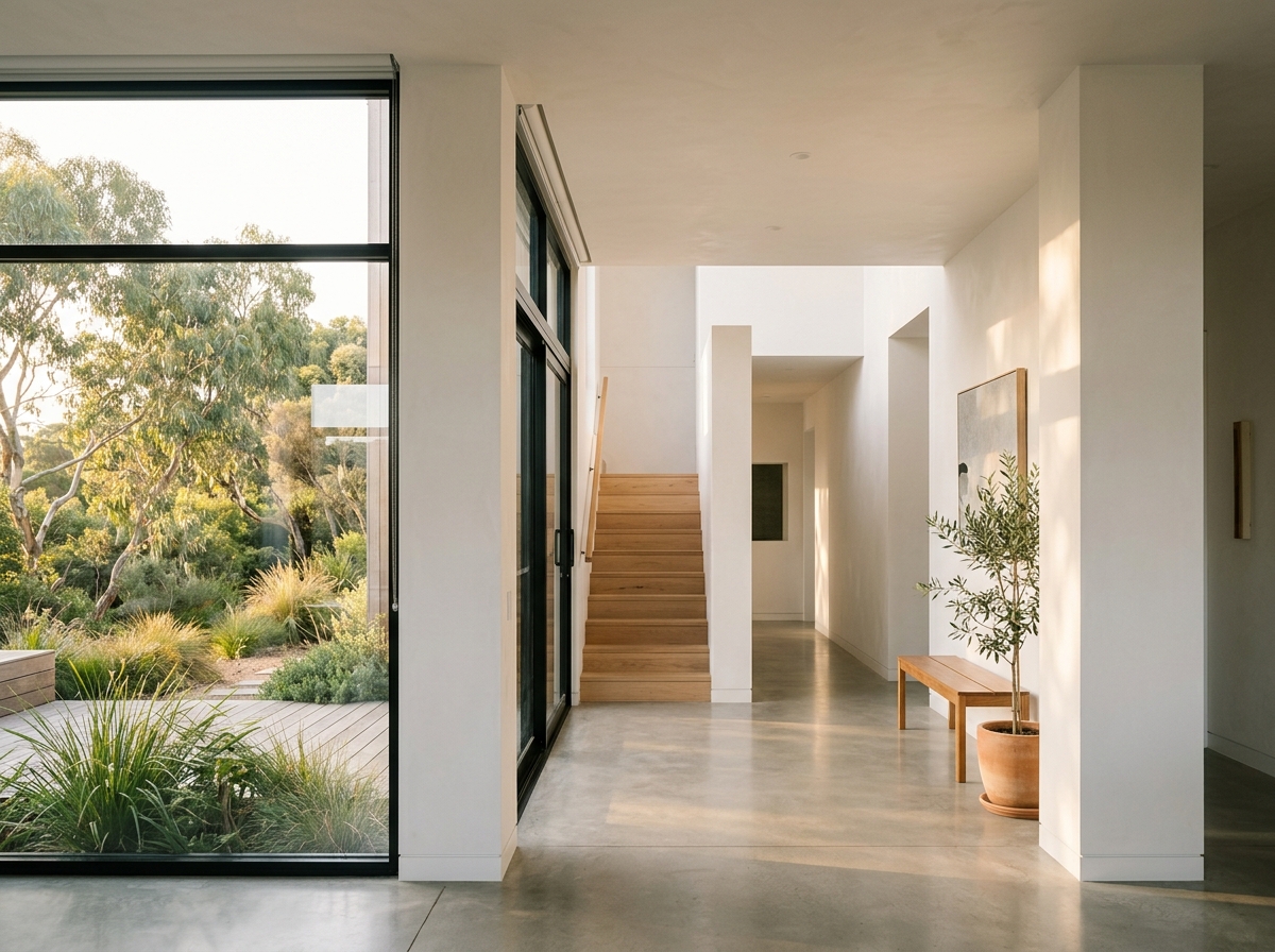 Smooth plaster walls in luxury Adelaide residence